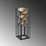 Casa si Gradina - Gradinarit si plante - Plante si ghivece - Ghivece si suporturi - Set ghivece decorative, Aberto Design, metal, negru auriu, 3 bucati - Infinity.ro