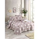 Casa si Gradina - Textile si covoare - Pături și cuverturi - Cuverturi - Cuvertura de pat single, L'essentiel Maison, dusty rose si alb, 155x200 cm, 65% bumbac 35% poliester, lavabila la masina - Infinity.ro
