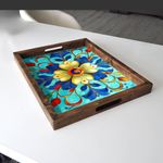 Casa si Gradina - Bucatarie si vesela - Ustensile bucatarie - Tavi servire - Tava de servire, Aberto Design, lemn masiv, multicolor, 48x38x4 cm, 799EVL1117 - Infinity.ro