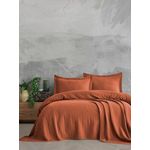 Casa si Gradina - Textile si covoare - Pături și cuverturi - Cuverturi - Set cuvertura pat dublu, L'essentiel Maison, bumbac 100%, rosu tigla, 240x260 cm, jacquard - Infinity.ro