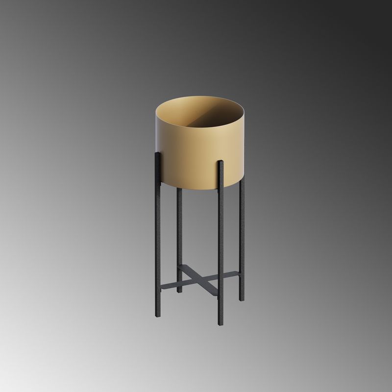 Casa si Gradina - Gradinarit si plante - Plante si ghivece - Ghivece si suporturi - Ghiveci decorativ, Aberto Design, metal, negru auriu, 23x23x48 cm - Infinity.ro