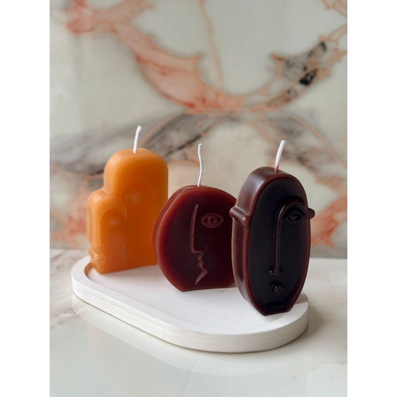 Casa si Gradina - Decoratiuni - Aromaterapie si lumanari - Lumanari si candele - Set lumanari, Aberto Design, beton, multicolor, ceara de soia, 447FLD1151 - Infinity.ro