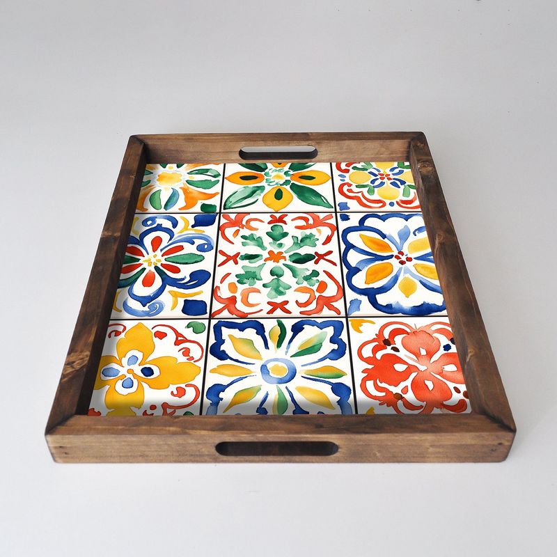 Casa si Gradina - Bucatarie si vesela - Ustensile bucatarie - Tavi servire - Tava de servire, Aberto Design, lemn masiv, multicolor, 48x38x4 cm, 799EVL1132 - Infinity.ro