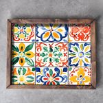 Casa si Gradina - Bucatarie si vesela - Ustensile bucatarie - Tavi servire - Tava de servire, Aberto Design, lemn masiv, multicolor, 48x38x4 cm, 799EVL1132 - Infinity.ro