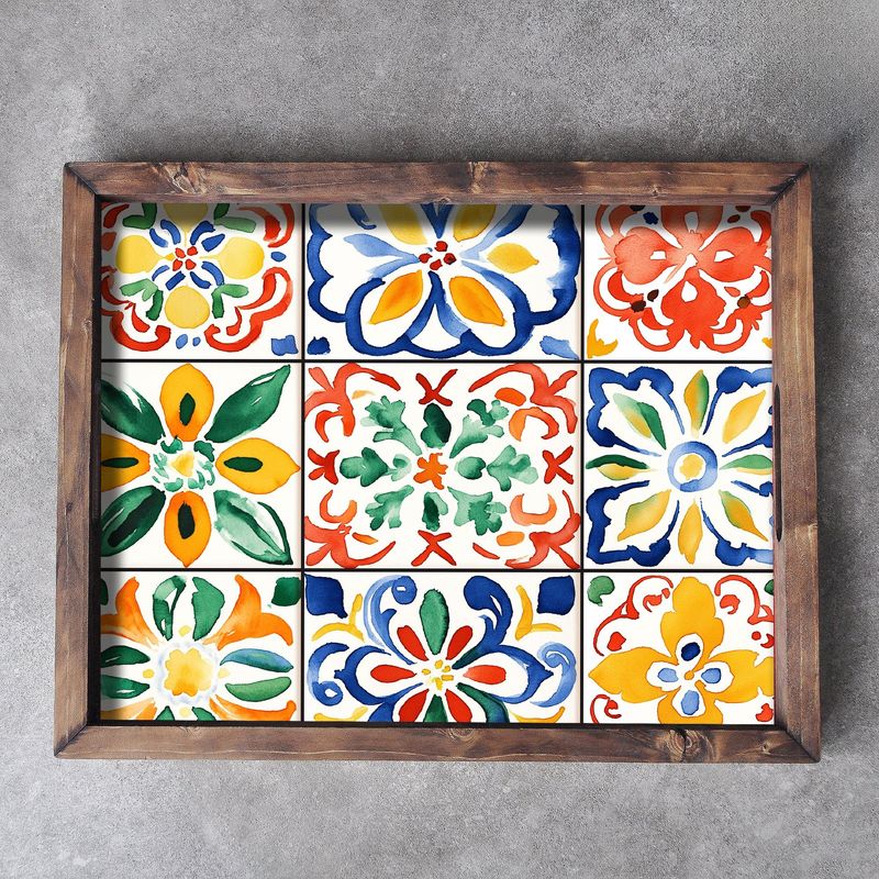 Casa si Gradina - Bucatarie si vesela - Ustensile bucatarie - Tavi servire - Tava de servire, Aberto Design, lemn masiv, multicolor, 48x38x4 cm, 799EVL1132 - Infinity.ro