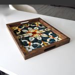 Casa si Gradina - Bucatarie si vesela - Ustensile bucatarie - Tavi servire - Tava de servire, Aberto Design, lemn masiv, multicolor, 48x38x4 cm, 799EVL1101 - Infinity.ro