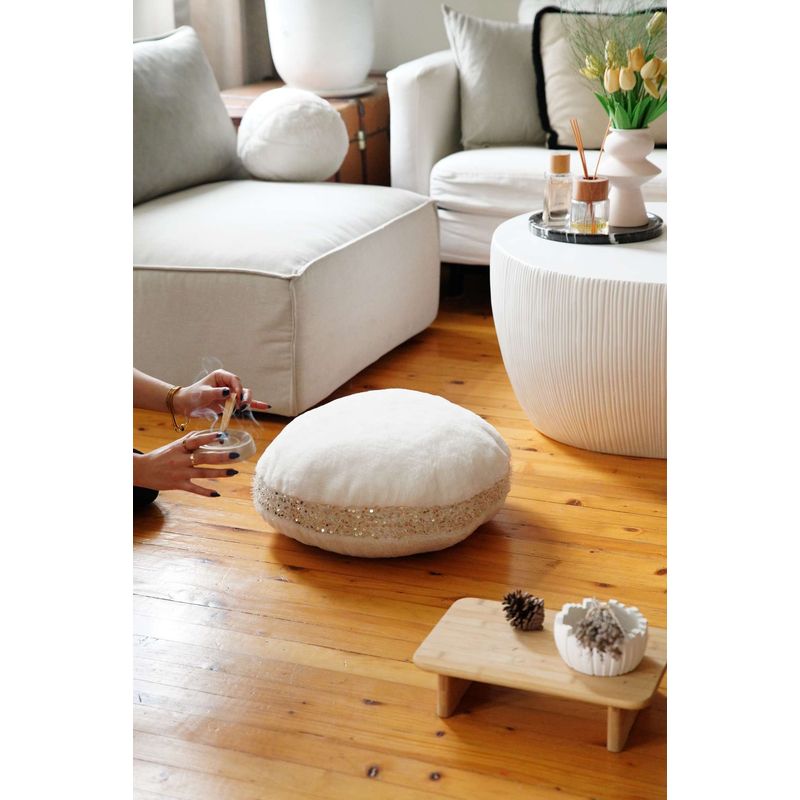 Casa si Gradina - Textile si covoare - Perne si pilote - Perne decorative - Perna decorativa, Aberto Design, ecru, 51x51x18 cm, poliester reciclat, lavabila la masina - Infinity.ro