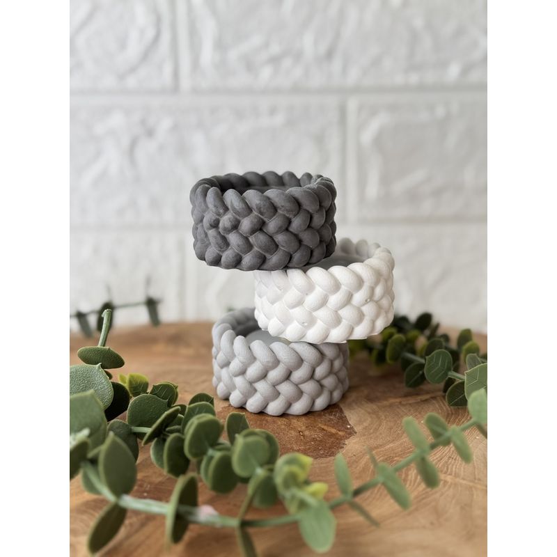 Casa si Gradina - Decoratiuni - Aromaterapie si lumanari - Lumanari si candele - Set lumanari, Aberto Design, beton, mov, ceara de soia, 6x6x6 cm (3 bucati) - Infinity.ro