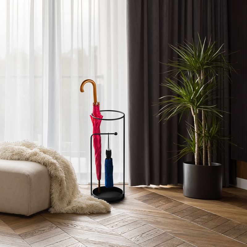 Casa si Gradina - Decoratiuni - Obiecte decorative - Suporturi umbrele - Suport umbrele, Aberto Design, metal, negru, 22x22x60 cm - Infinity.ro