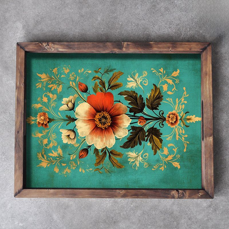 Casa si Gradina - Bucatarie si vesela - Ustensile bucatarie - Tavi servire - Tava servire, Aberto Design, lemn masiv, multicolor, 48x38x4 cm, 799EVL1111 - Infinity.ro