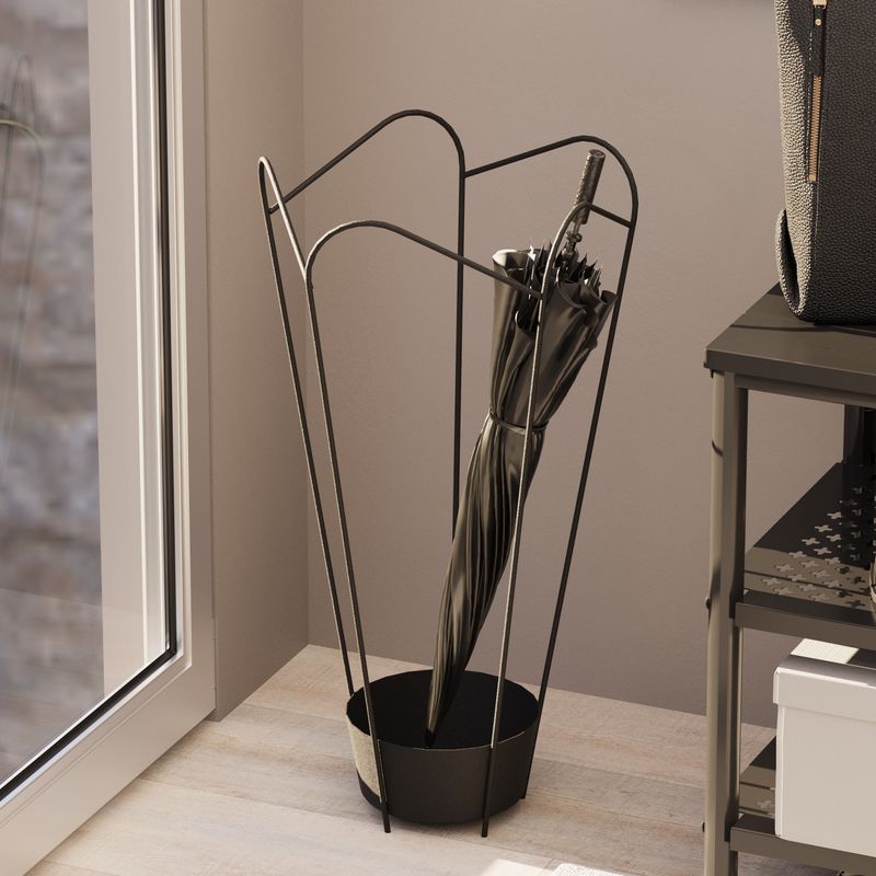 Casa si Gradina - Decoratiuni - Obiecte decorative - Suporturi umbrele - Suport umbrele decorativ, Aberto Design, metal, negru, 15x37x60 cm - Infinity.ro