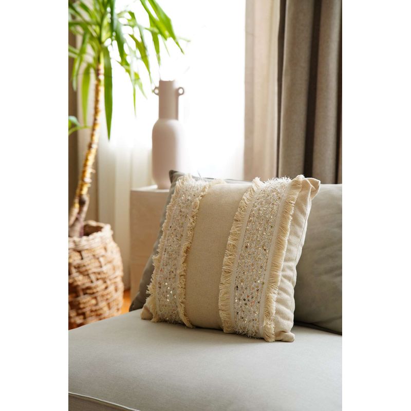 Casa si Gradina - Textile si covoare - Lenjerii de pat - Fete de perna - Husa perna decorativa, Aberto Design, bej, 43x43 cm, 85% bumbac 15% poliester - Infinity.ro