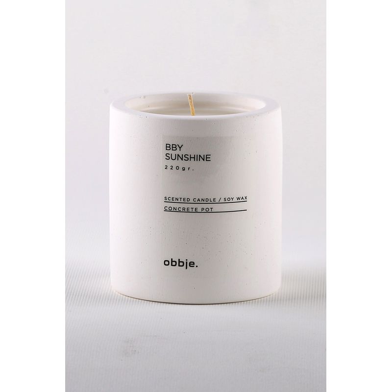 Casa si Gradina - Decoratiuni - Aromaterapie si lumanari - Ceara parfumata - Ceara parfumata, Aberto Design, beton, alb, lemn de santal, 8.5x9 cm - Infinity.ro
