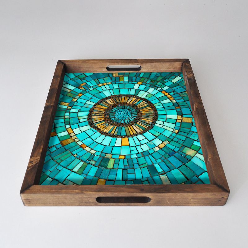 Casa si Gradina - Bucatarie si vesela - Ustensile bucatarie - Tavi servire - Tava servire, Aberto Design, lemn masiv, multicolor, 48x38x4 cm, 799EVL1102 - Infinity.ro