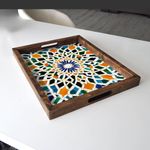 Casa si Gradina - Bucatarie si vesela - Ustensile bucatarie - Tavi servire - Tava servire, Aberto Design, lemn masiv, multicolor, 48x38x4 cm, 799EVL1137 - Infinity.ro