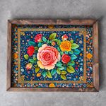 Casa si Gradina - Bucatarie si vesela - Ustensile bucatarie - Tavi servire - Tava servire, Aberto Design, lemn masiv, multicolor, 48x38x4 cm, 799EVL1147 - Infinity.ro