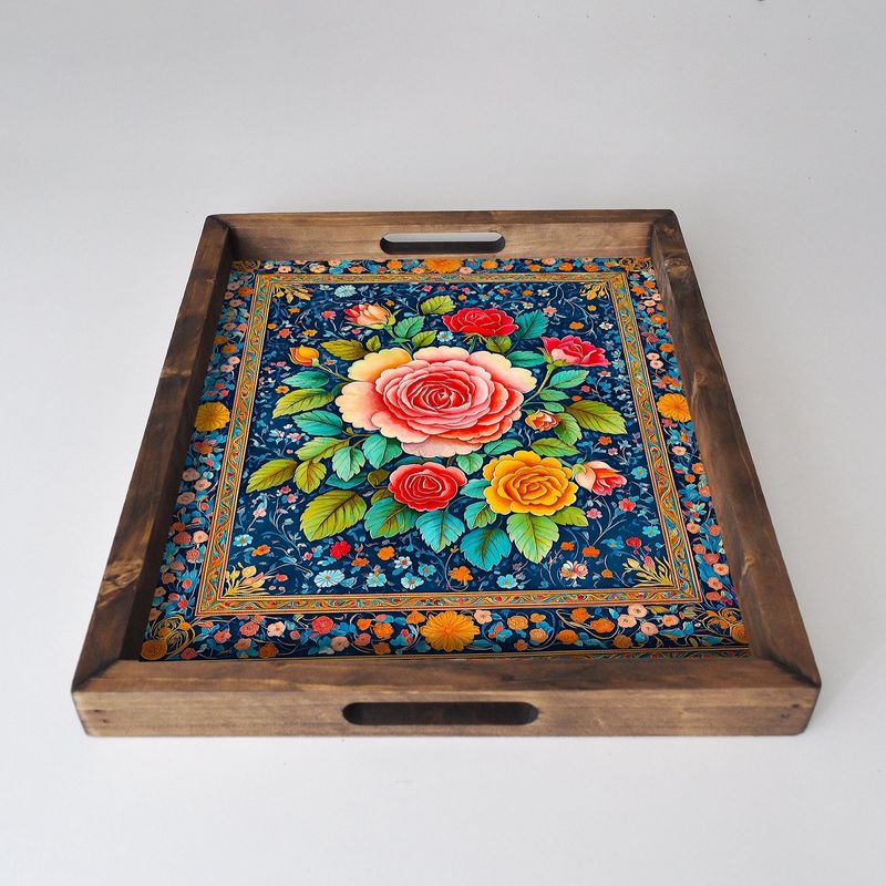 Casa si Gradina - Bucatarie si vesela - Ustensile bucatarie - Tavi servire - Tava servire, Aberto Design, lemn masiv, multicolor, 48x38x4 cm, 799EVL1147 - Infinity.ro