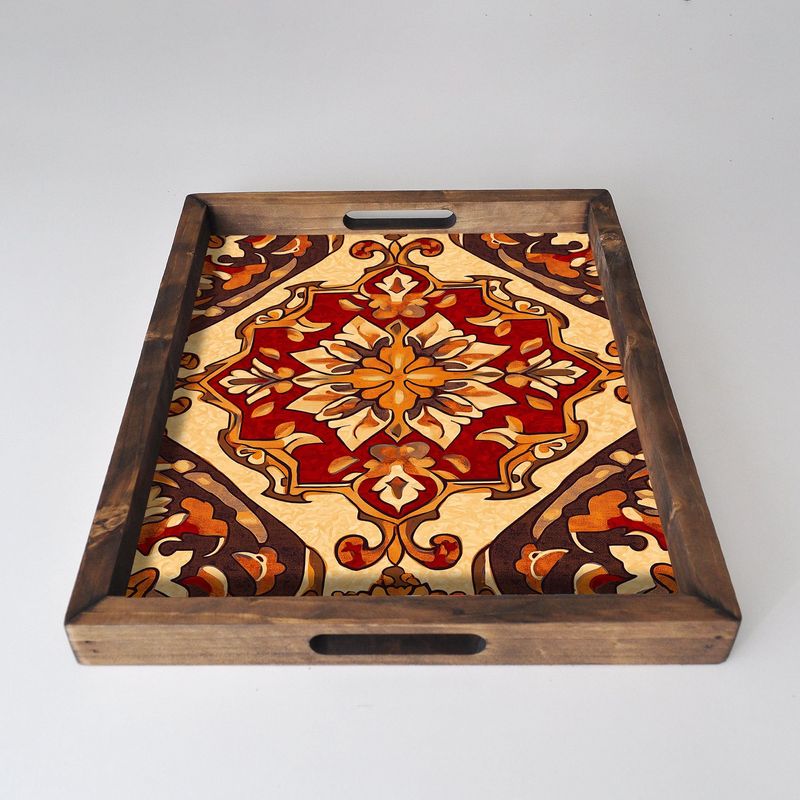 Casa si Gradina - Bucatarie si vesela - Ustensile bucatarie - Tavi servire - Tava de servire, Aberto Design, lemn masiv, multicolor, 48x38x4 cm, 799EVL1113 - Infinity.ro