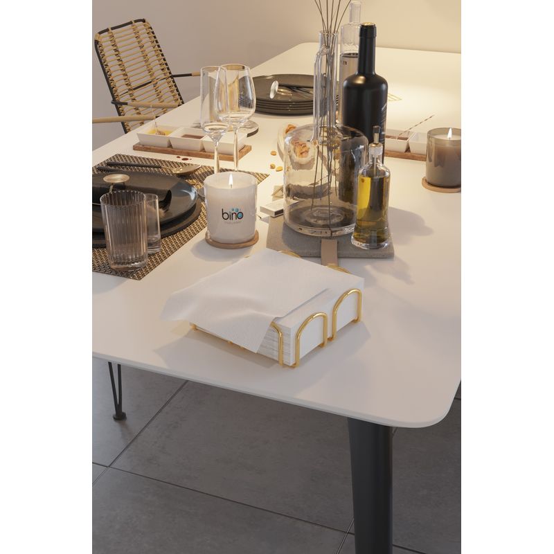 Casa si Gradina - Bucatarie si vesela - Organizare si depozitare bucatarie - Suporturi tacamuri si vase - Suport servetele, Aberto Design, metal, auriu, 7x20x20 cm - Infinity.ro