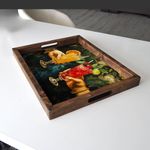 Casa si Gradina - Bucatarie si vesela - Ustensile bucatarie - Tavi servire - Tava servire, Aberto Design, lemn masiv, multicolor, 48x38x4 cm, 799EVL1139 - Infinity.ro