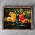 Casa si Gradina - Bucatarie si vesela - Ustensile bucatarie - Tavi servire - Tava servire, Aberto Design, lemn masiv, multicolor, 48x38x4 cm, 799EVL1139 - Infinity.ro