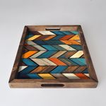 Casa si Gradina - Bucatarie si vesela - Ustensile bucatarie - Tavi servire - Tava de servire, Aberto Design, lemn masiv, multicolor, 48x38x4 cm, 799EVL1127 - Infinity.ro