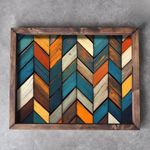 Casa si Gradina - Bucatarie si vesela - Ustensile bucatarie - Tavi servire - Tava de servire, Aberto Design, lemn masiv, multicolor, 48x38x4 cm, 799EVL1127 - Infinity.ro