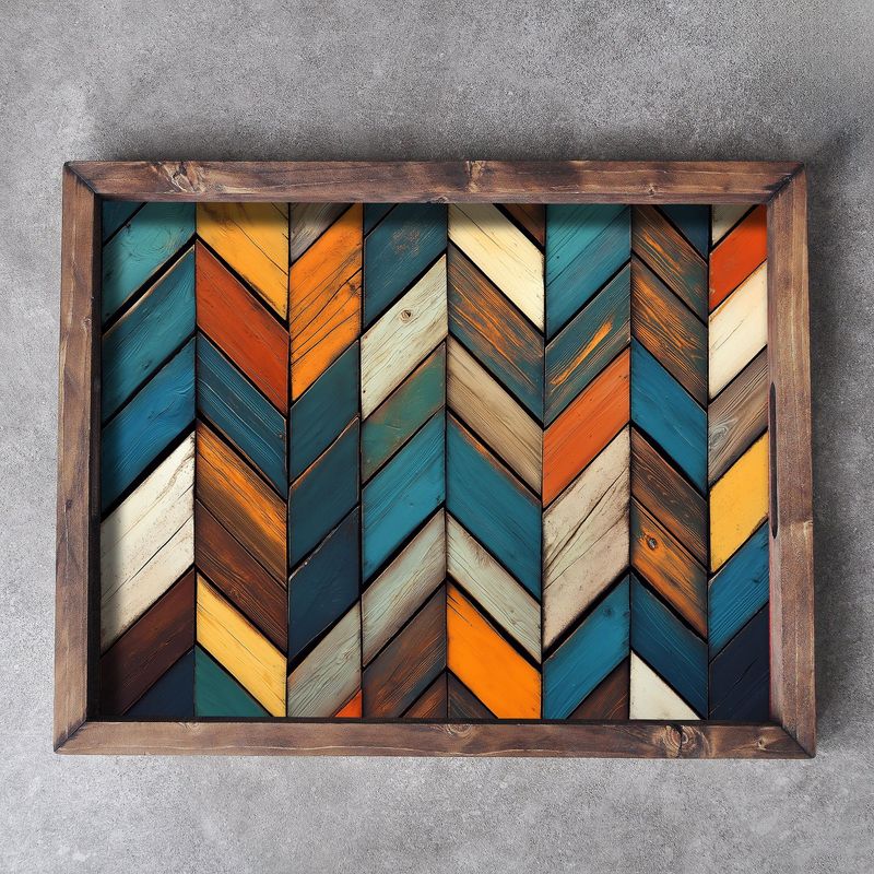 Casa si Gradina - Bucatarie si vesela - Ustensile bucatarie - Tavi servire - Tava de servire, Aberto Design, lemn masiv, multicolor, 48x38x4 cm, 799EVL1127 - Infinity.ro