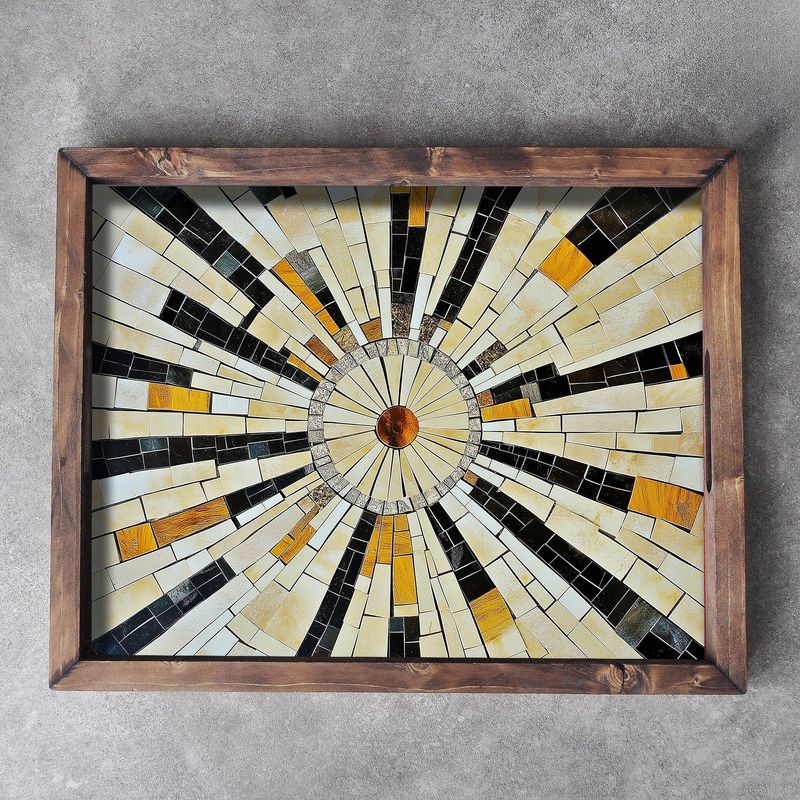 Casa si Gradina - Bucatarie si vesela - Ustensile bucatarie - Tavi servire - Tava servire, Aberto Design, lemn masiv, multicolor, 48x38x4 cm, 799EVL1108 - Infinity.ro