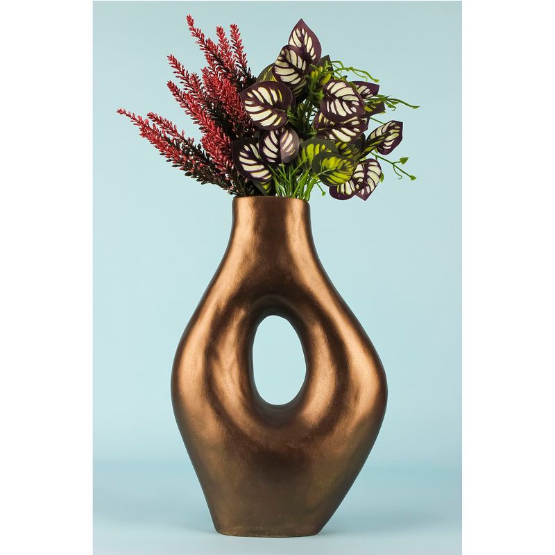 Casa si Gradina - Decoratiuni - Obiecte decorative - Vaze si boluri decorative - Ghiveci decorativ, Aberto Design, ceramica, maro, 20x34 cm, pictat manual - Infinity.ro