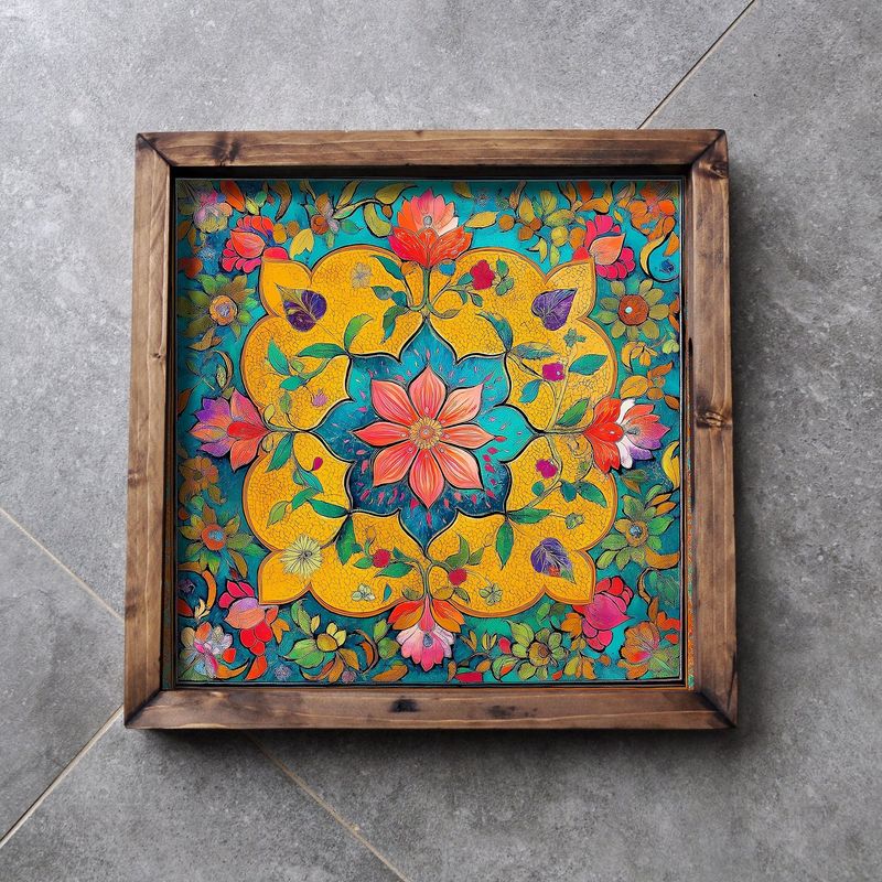 Casa si Gradina - Bucatarie si vesela - Ustensile bucatarie - Tavi servire - Tava de servire, Aberto Design, lemn masiv, multicolor, 35x35x4 cm, 799EVL1150 - Infinity.ro