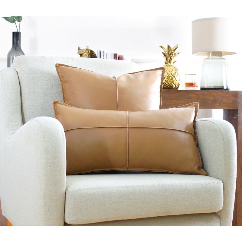 Casa si Gradina - Textile si covoare - Perne si pilote - Perne decorative - Perna decorativa, Aberto Design, piele ecologica, camel, 58x33 cm, 210FLF1119 - Infinity.ro