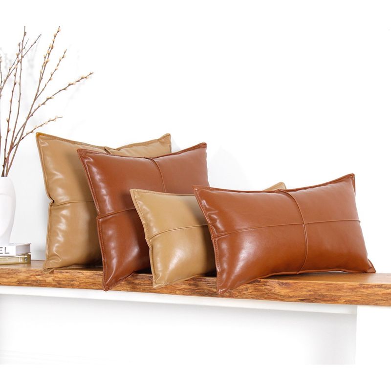 Casa si Gradina - Textile si covoare - Perne si pilote - Perne decorative - Perna decorativa, Aberto Design, piele ecologica, camel, 58x33 cm, 210FLF1119 - Infinity.ro