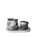 Casa si Gradina - Decoratiuni - Aromaterapie si lumanari - Lumanari si candele - Set lumanari, Aberto Design, 100% soia, gri si alb, 6x5x6 cm, 3 bucati - Infinity.ro