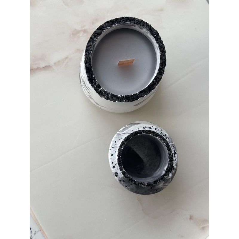 Casa si Gradina - Decoratiuni - Aromaterapie si lumanari - Lumanari si candele - Set lumanari, Aberto Design, 100% soia, gri si alb, 6x5x6 cm, 3 bucati - Infinity.ro