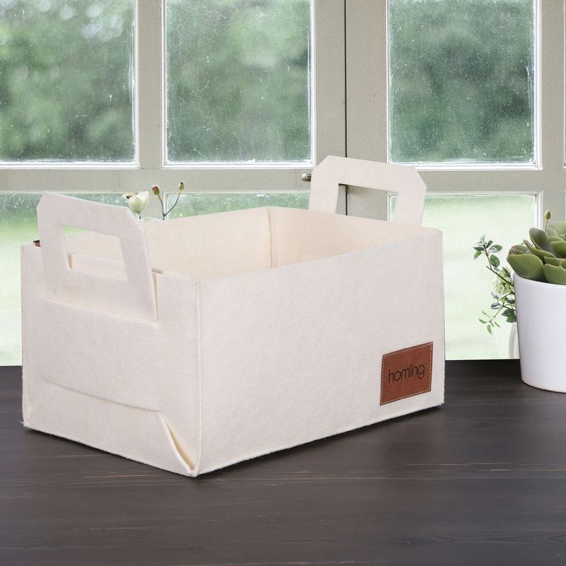 Casa si Gradina - Mobilier - Organizare si depozitare - Recipiente depozitare - Cos depozitare, Aberto Design, pasla, crem, 30x20x15 cm - Infinity.ro