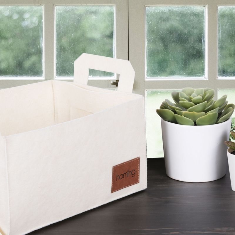 Casa si Gradina - Mobilier - Organizare si depozitare - Recipiente depozitare - Cos depozitare, Aberto Design, pasla, crem, 30x20x15 cm - Infinity.ro