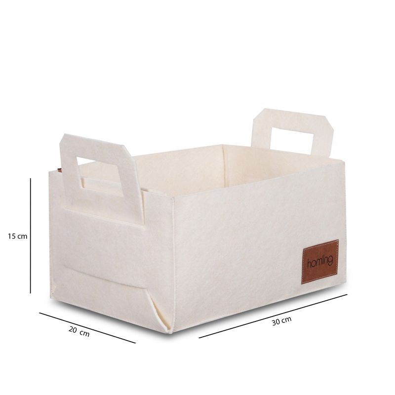 Casa si Gradina - Mobilier - Organizare si depozitare - Recipiente depozitare - Cos depozitare, Aberto Design, pasla, crem, 30x20x15 cm - Infinity.ro