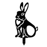 Casa si Gradina - Gradina si terasa - Decoratiuni exterior - Ornamente gradina - Set ornamente de gradina iepurasi, Aberto Design, metal, negru, 22x35 cm, 19x37 cm, 24x37 cm - Infinity.ro