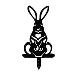 Casa si Gradina - Gradina si terasa - Decoratiuni exterior - Ornamente gradina - Set ornamente de gradina iepurasi, Aberto Design, metal, negru, 22x35 cm, 19x37 cm, 24x37 cm - Infinity.ro