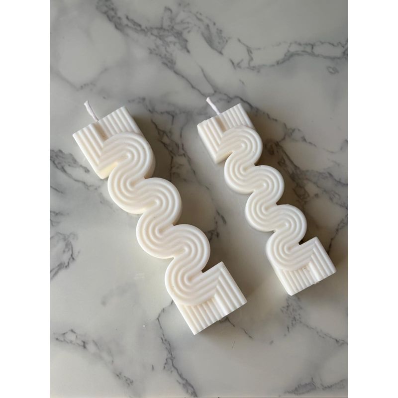 Casa si Gradina - Decoratiuni - Aromaterapie si lumanari - Lumanari si candele - Set lumanari decorative, Aberto Design, beton, alb, ceara de soia - Infinity.ro