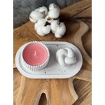 Casa si Gradina - Decoratiuni - Aromaterapie si lumanari - Lumanari si candele - Set lumanari, Aberto Design, beton, roz si alb, 8x8x4 cm, 3 piese - Infinity.ro