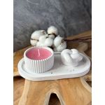 Casa si Gradina - Decoratiuni - Aromaterapie si lumanari - Lumanari si candele - Set lumanari, Aberto Design, beton, roz si alb, 8x8x4 cm, 3 piese - Infinity.ro