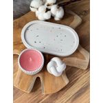 Casa si Gradina - Decoratiuni - Aromaterapie si lumanari - Lumanari si candele - Set lumanari, Aberto Design, beton, roz si alb, 8x8x4 cm, 3 piese - Infinity.ro