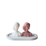 Casa si Gradina - Decoratiuni - Aromaterapie si lumanari - Lumanari si candele - Set lumanari, Aberto Design, 100% soia, roz si alb, 6x5x6 cm (3 bucati) - Infinity.ro