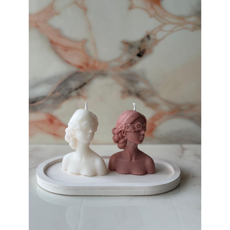 Casa si Gradina - Decoratiuni - Aromaterapie si lumanari - Lumanari si candele - Set lumanari, Aberto Design, 100% soia, roz si alb, 6x5x6 cm (3 bucati) - Infinity.ro