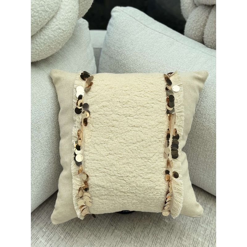 Casa si Gradina - Textile si covoare - Lenjerii de pat - Fete de perna - Husa perna decorativa, Aberto Design, bej, 43x43 cm, 85% bumbac, 15% poliester, 150CRG1153 - Infinity.ro