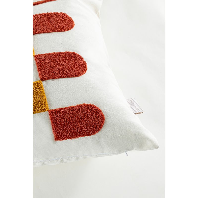 Casa si Gradina - Textile si covoare - Perne si pilote - Perne decorative - Perna decorativa, Aberto Design, mustar si rosu tigla, 43x43 cm, 100% in - Infinity.ro