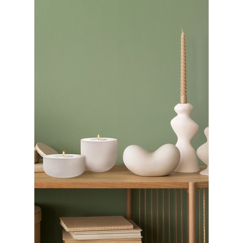Casa si Gradina - Decoratiuni - Aromaterapie si lumanari - Suporturi lumanari - Sfesnic, Aberto Design, ceramica, alb, 12x12x5 cm - Infinity.ro