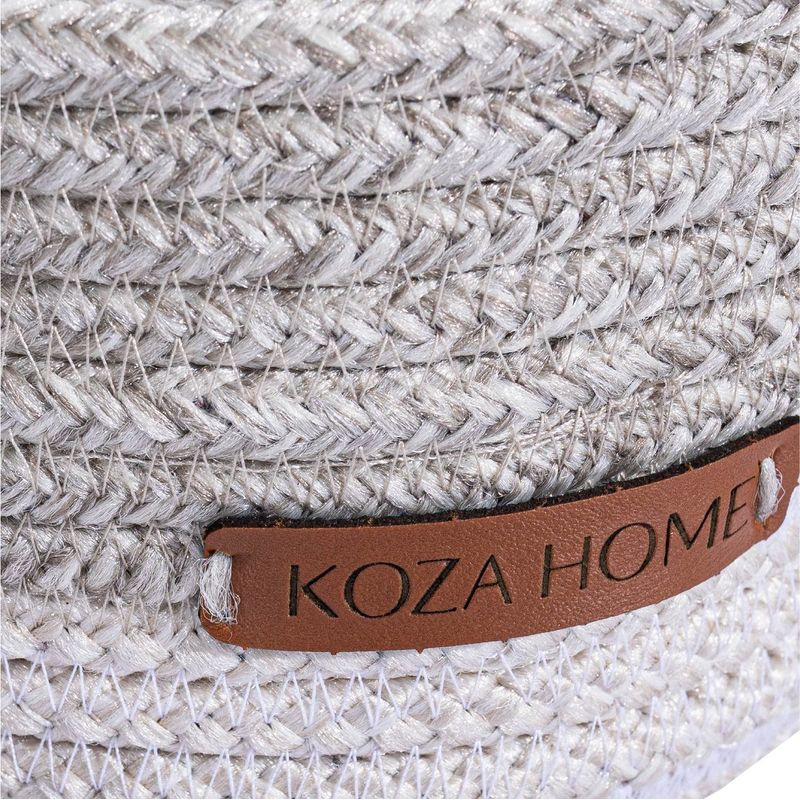 Casa si Gradina - Mobilier - Organizare si depozitare - Cutii depozitare - Cutie decorativa, Aberto Design, 100% bumbac, alb gri, 15x13 cm, lucrata manual - Infinity.ro